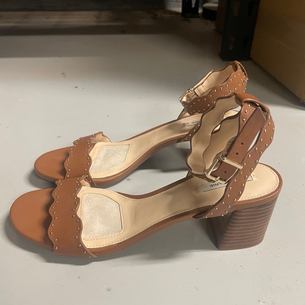 Brown Block Heel Sandals